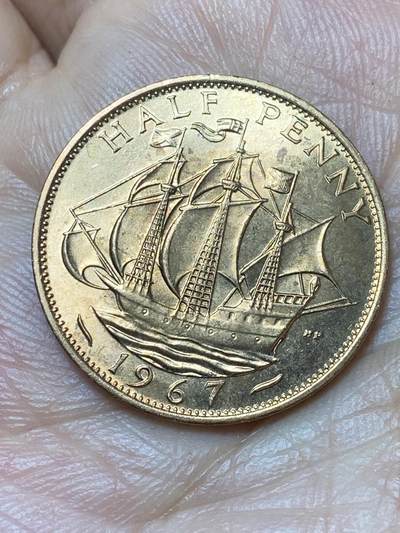 2026年第二十九场(总第一百九十八场）英国一线回流散币新年初九特拍场第一场(免佣金) - 原光好品–英国🇬🇧1967年半便士(伊丽莎白二世青年桂冠第二版，普制币关门年)