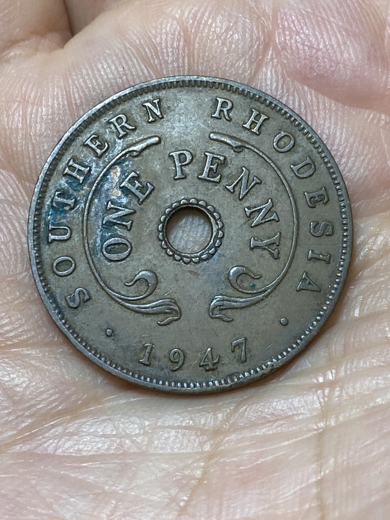 2026年第二十九场(总第一百九十八场）英国一线回流散币新年初九特拍场第一场(免佣金) 英属南罗德西亚1947年1便士(乔治六世第二版，关门年)