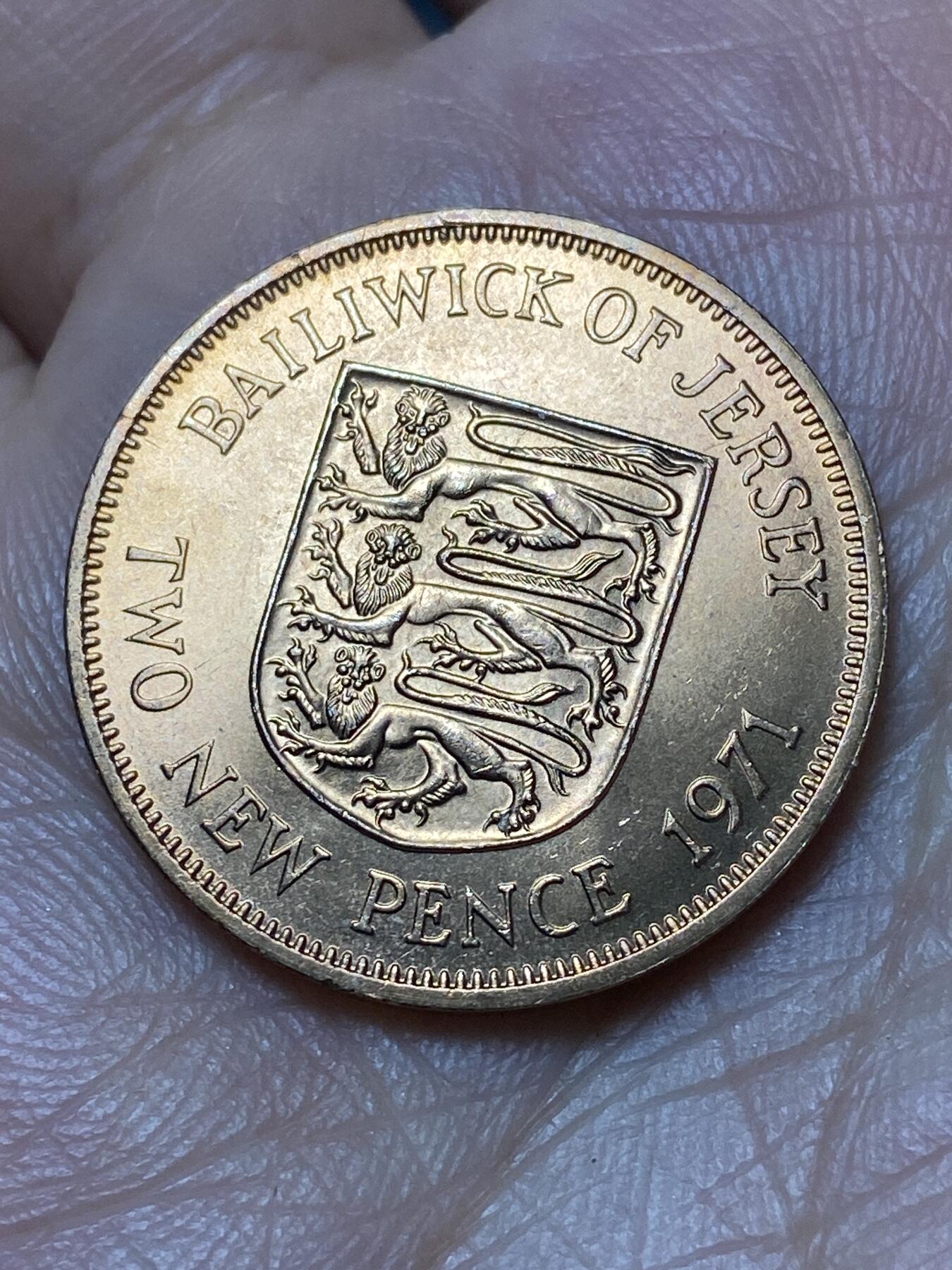 2026年第二十九场(总第一百九十八场）英国一线回流散币新年初九特拍场第一场(免佣金) 原光好品–英属泽西岛🇯🇪1971年2新便士(伊丽莎白二世中年花冠，十进制第一套首发年)