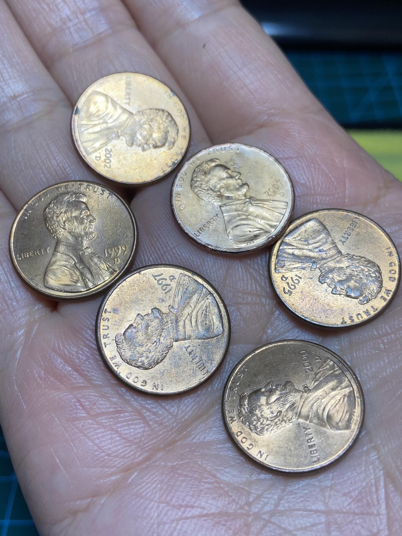 2026年第二十八场(总第一百九十七场）新春初七特拍场(佣金3%最低1元) 原光好品–美国🇺🇸1分6枚：1995年97年99年2000年02年07年(均为D标丹佛厂造)