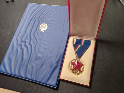 靖甫拍卖第五场 - 匈牙利警察金级维护社会秩序奖章原盒略带证