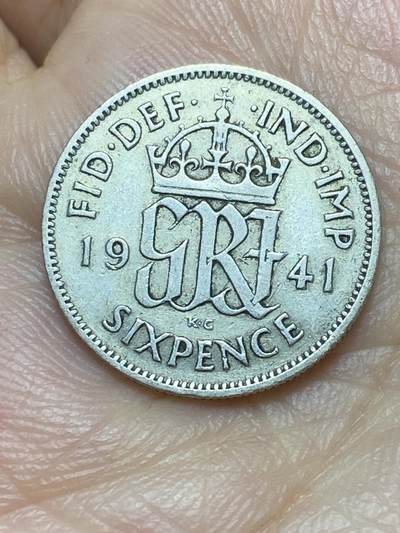 2026年第二十九场(总第一百九十八场）英国一线回流散币新年初九特拍场第一场(免佣金) - 英国🇬🇧1941年6便士银币(乔治六世第一版，500银)