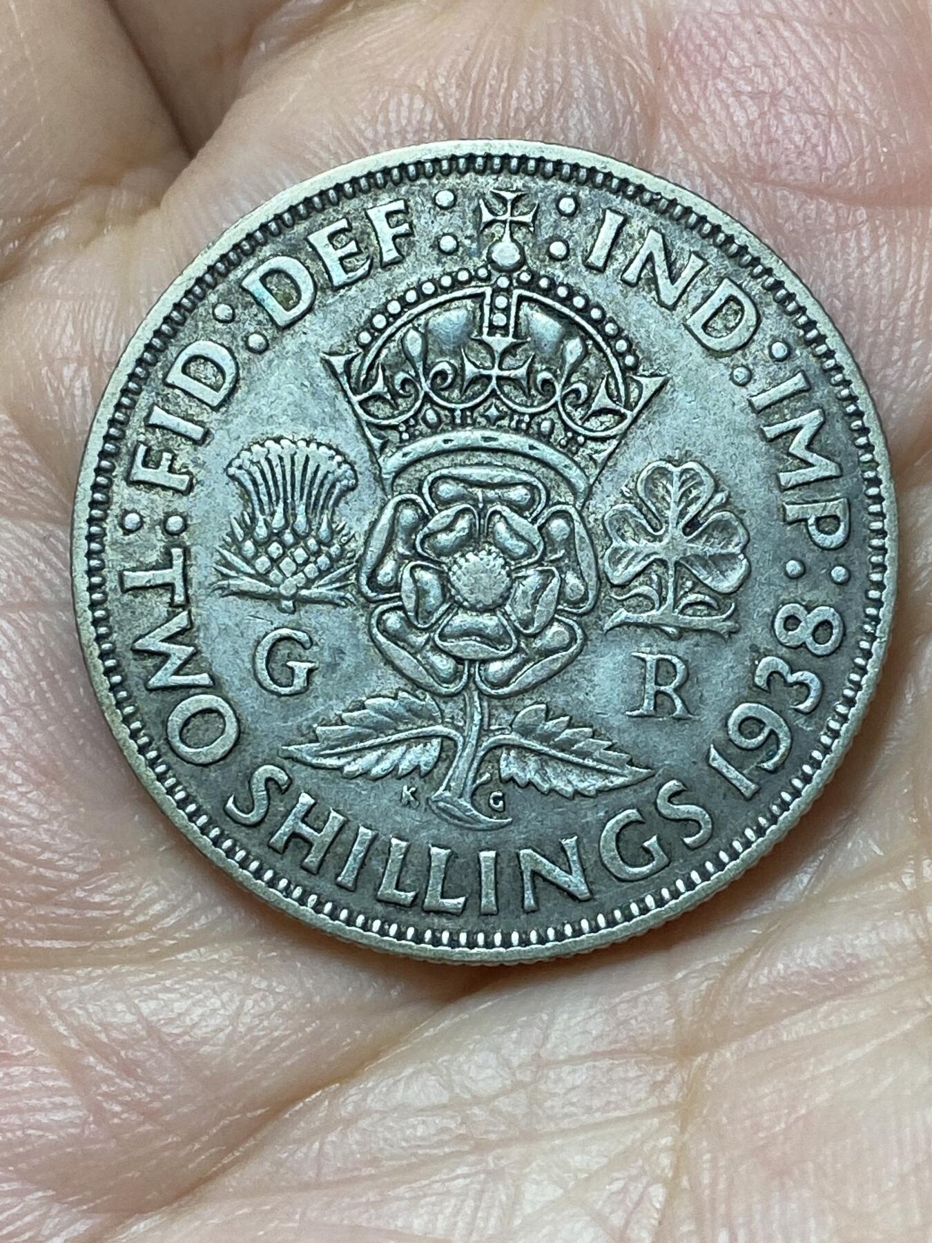 2026年第二十九场(总第一百九十八场）英国一线回流散币新年初九特拍场第一场(免佣金) 英国🇬🇧1938年2先令银币(乔治六世第一版，发行量最少年份)