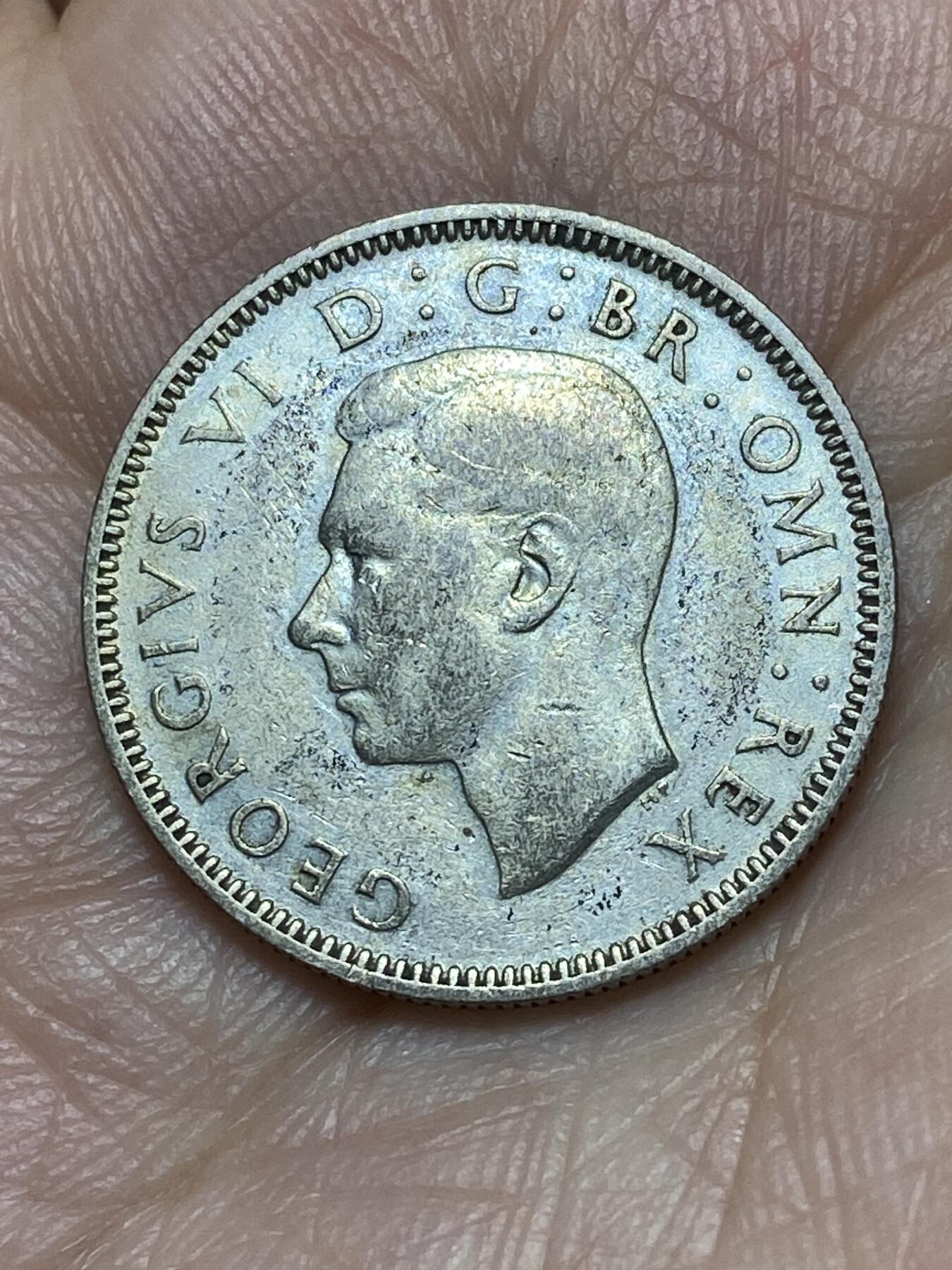2026年第二十九场(总第一百九十八场）英国一线回流散币新年初九特拍场第一场(免佣金) 英国🇬🇧1945年1先令银币(乔治六世第一版，苏格兰坐狮版，500银)