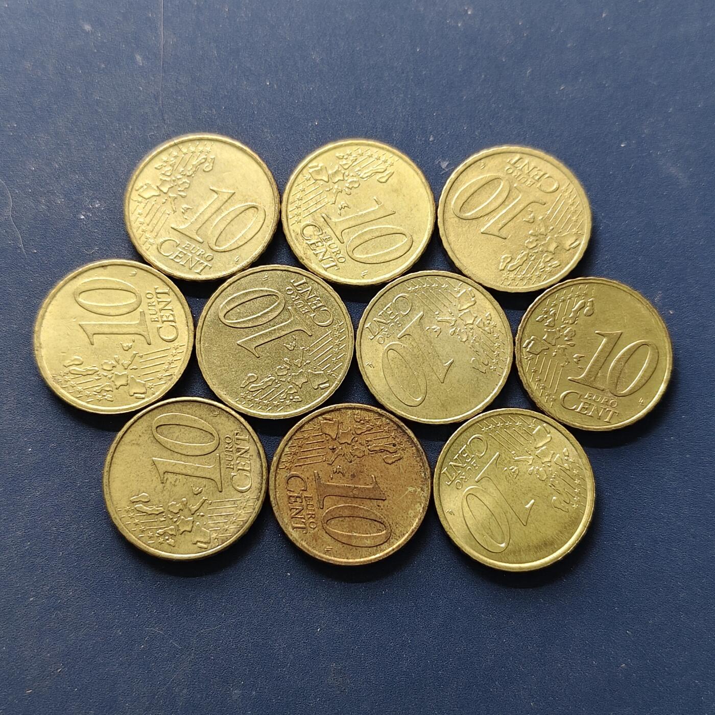 【全场包邮】纯粹捡漏拍504场-更新中 欧洲各国各年份10欧分10枚一组