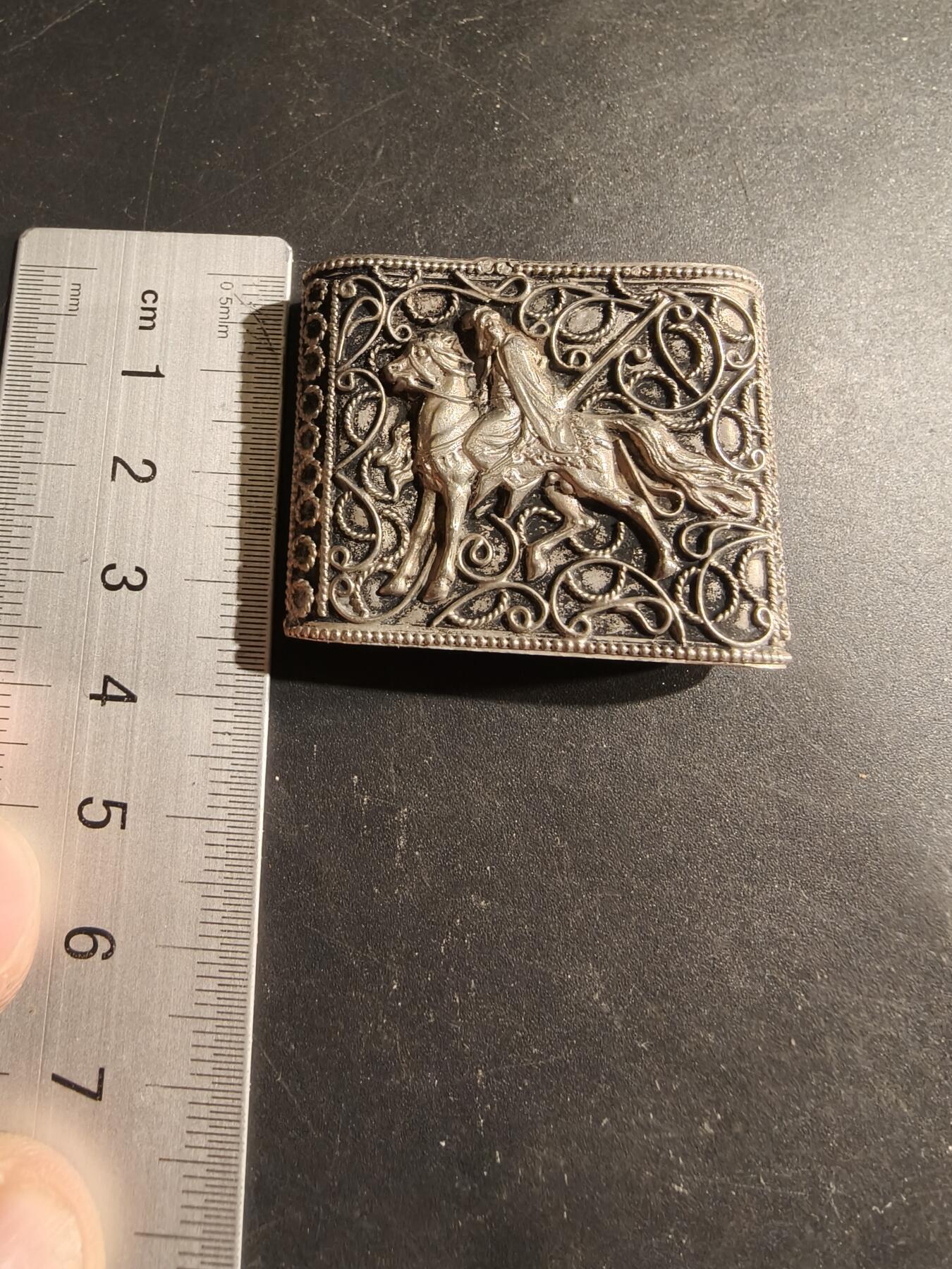 老王徽章第183期 法国银烟盒外壳    螃蟹银标    14.4g