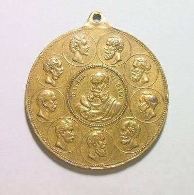 德国威廉一世骑马+德意志9位邦国国王+俾斯麦高浮雕铜章 38MM - 德国威廉一世骑马+德意志9位邦国国王+俾斯麦高浮雕铜章 38MM