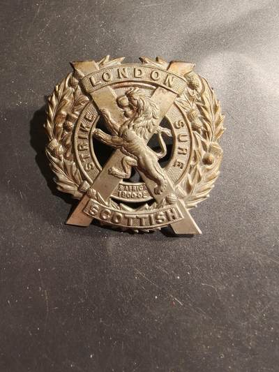 老王徽章第183期 - 英国伦敦苏格兰人步兵团帽徽    一战时期