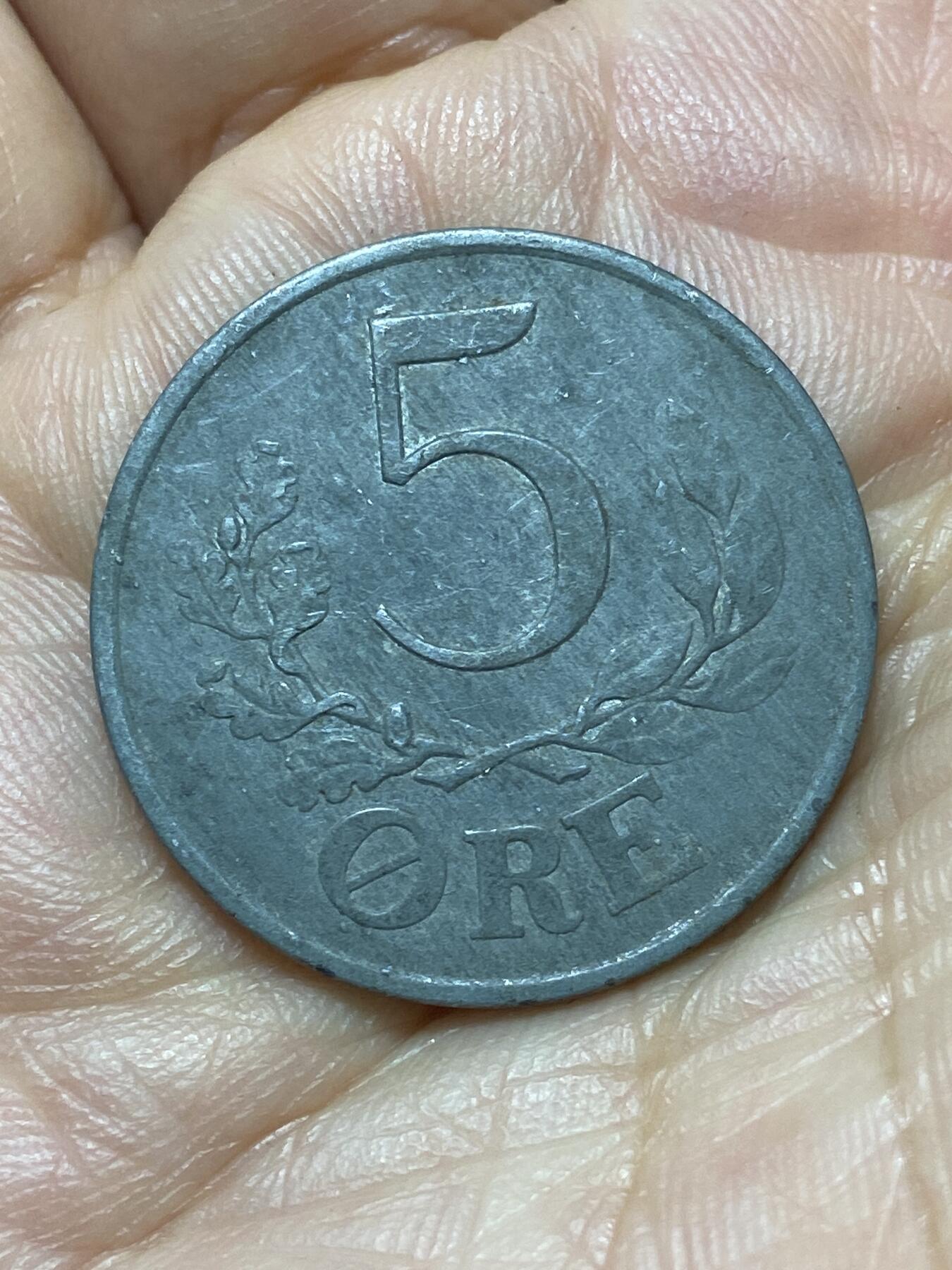 2026年第二十九场(总第一百九十八场）英国一线回流散币新年初九特拍场第一场(免佣金) 丹麦🇩🇰1943年5欧尔(克里斯蒂安十世第八版，N; S版)