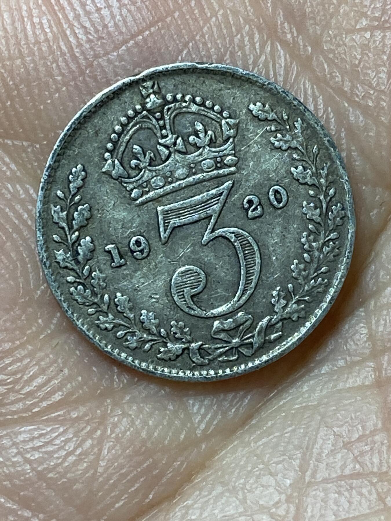 2026年第二十九场(总第一百九十八场）英国一线回流散币新年初九特拍场第一场(免佣金) 英国🇬🇧1920年3便士银币(乔治五世第二版首发年，500银)