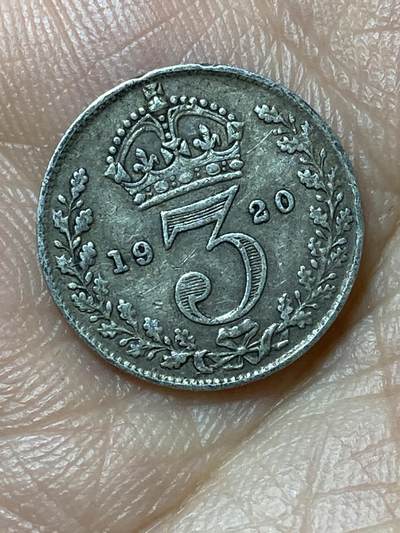 2026年第二十九场(总第一百九十八场）英国一线回流散币新年初九特拍场第一场(免佣金) - 英国🇬🇧1920年3便士银币(乔治五世第二版首发年，500银)