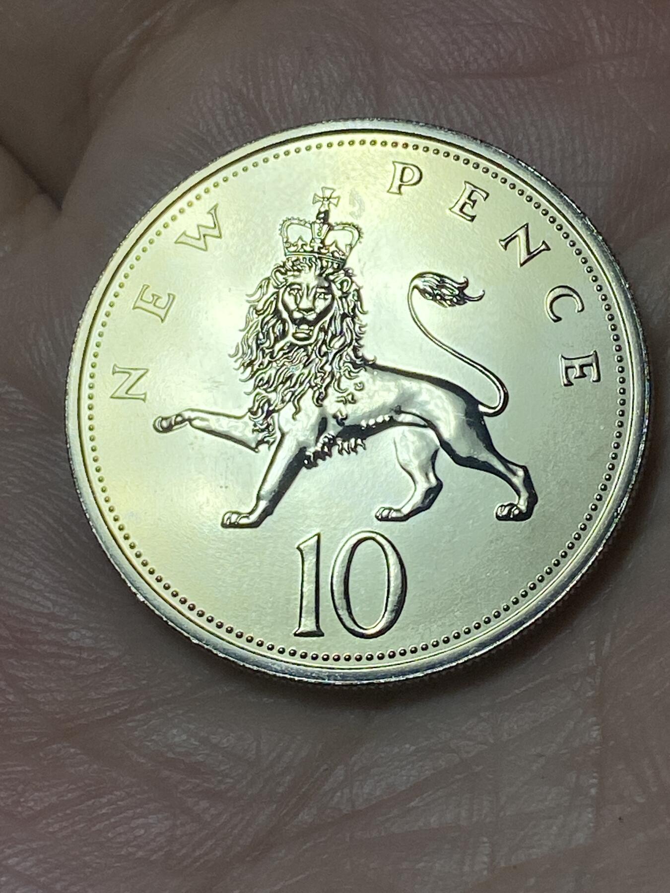 2026年第二十九场(总第一百九十八场）英国一线回流散币新年初九特拍场第一场(免佣金) Proof精制币–英国🇬🇧1974年10新便士(伊丽莎白二世中年花冠，十进制第一版)