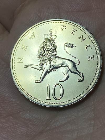 2026年第二十九场(总第一百九十八场）英国一线回流散币新年初九特拍场第一场(免佣金) - Proof精制币–英国🇬🇧1974年10新便士(伊丽莎白二世中年花冠，十进制第一版)