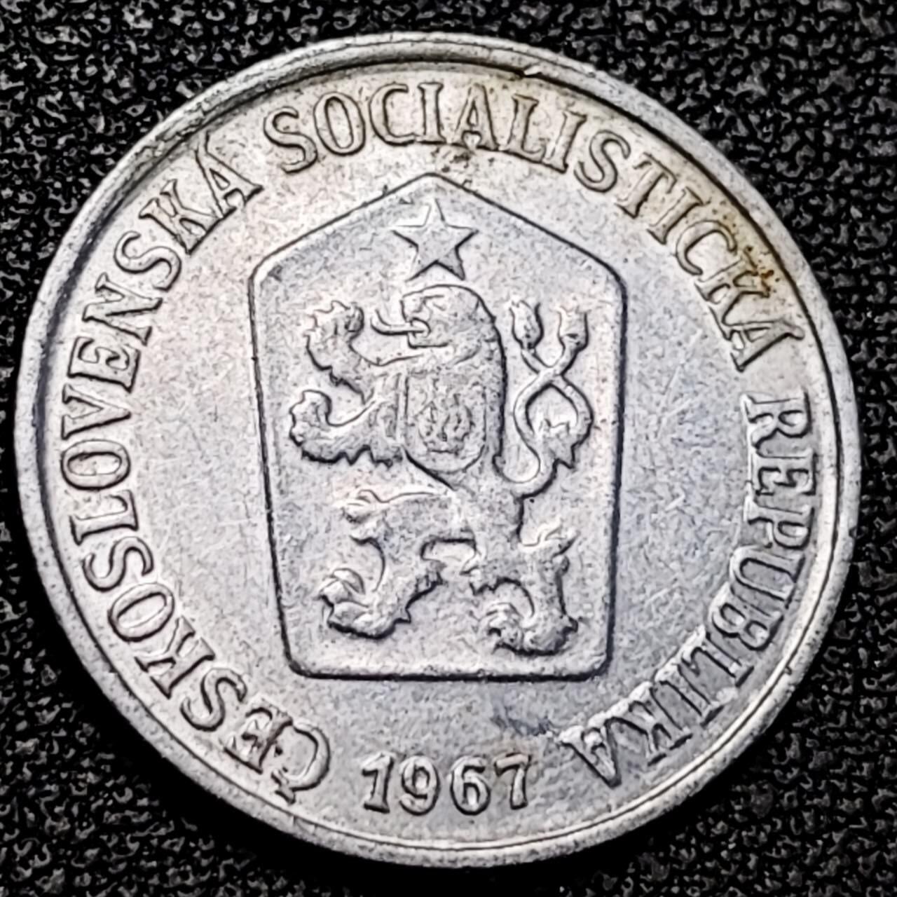 泉币菌-第193场- 新年第一场 新年快乐 本场拍品多 请提前出价 捷克斯洛伐克1967年10赫勒铝制硬币 22毫米 1.18克