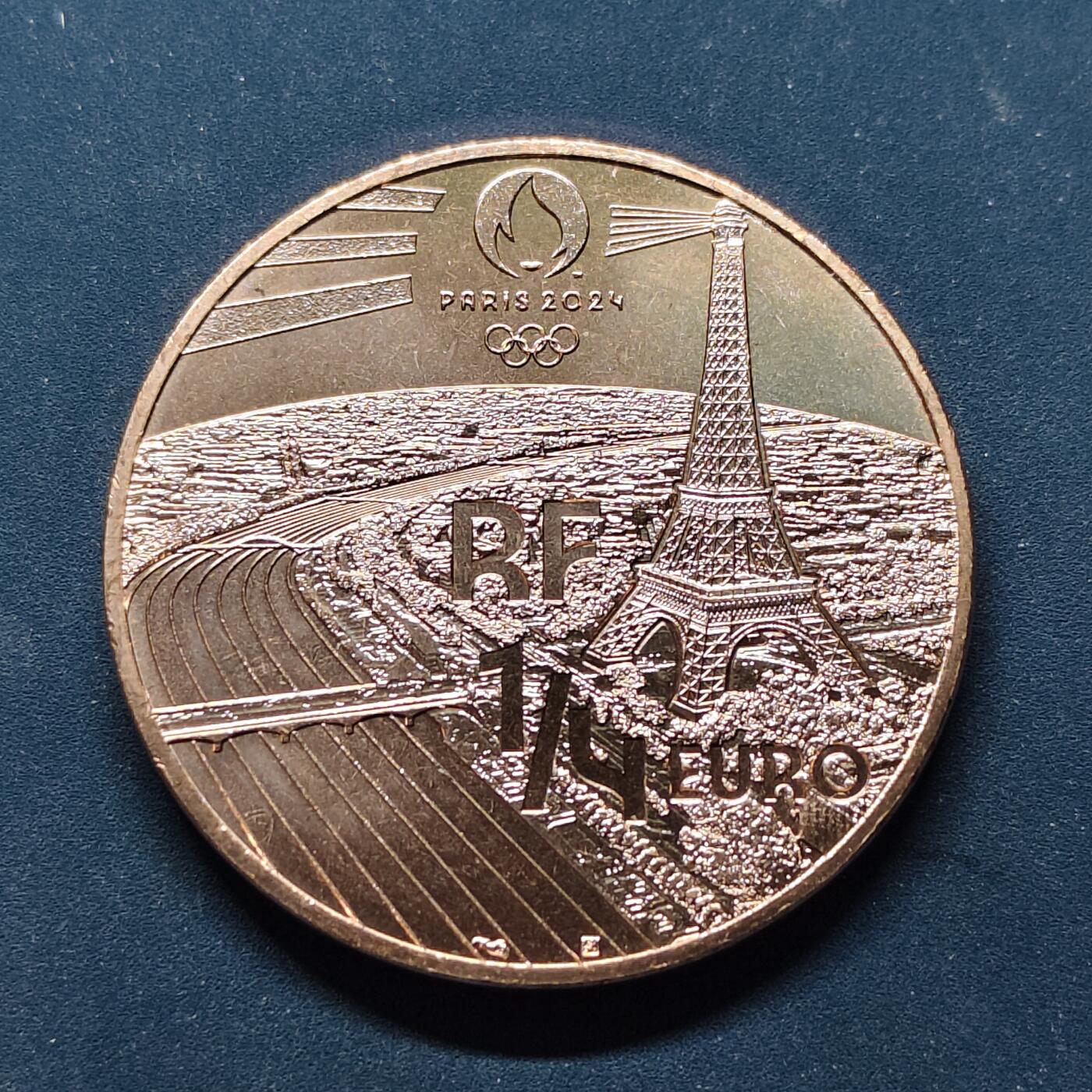 【全场包邮】纯粹捡漏拍504场-更新中 法国2022年1/4欧元巴黎奥运会风筝冲浪纪念币