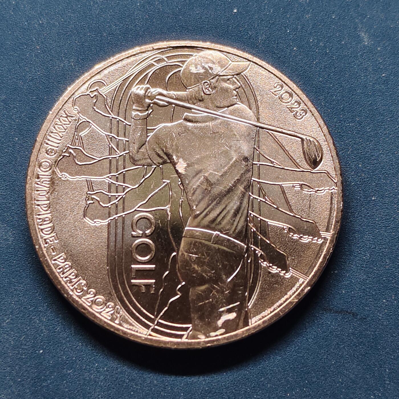 【全场包邮】纯粹捡漏拍504场-更新中 法国2023年1/4欧元巴黎奥运会高尔夫纪念币