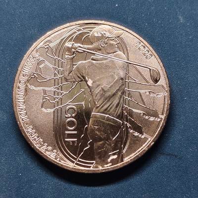 【全场包邮】纯粹捡漏拍504场-更新中 - 法国2023年1/4欧元巴黎奥运会高尔夫纪念币