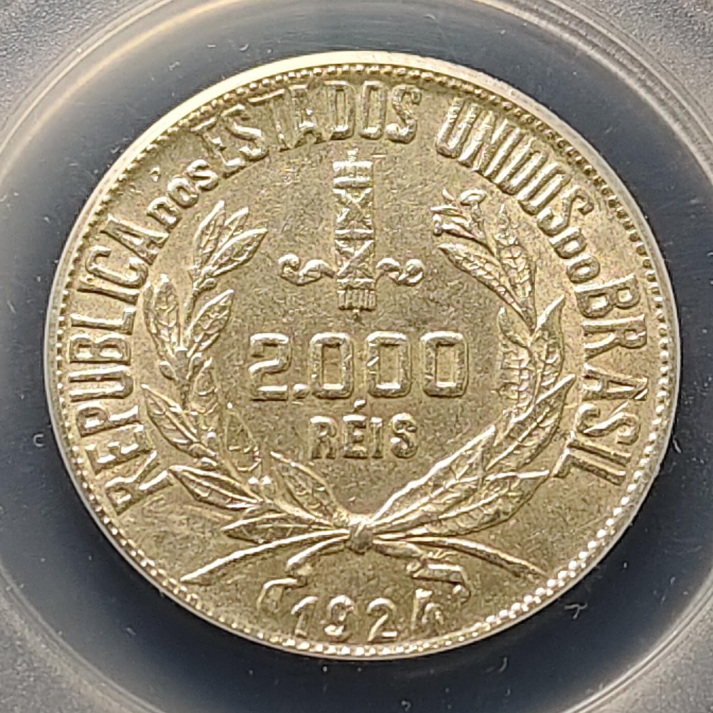【全场包邮】纯粹捡漏拍505场 巴西1924年女神2000瑞斯银币【26毫米8克50%】