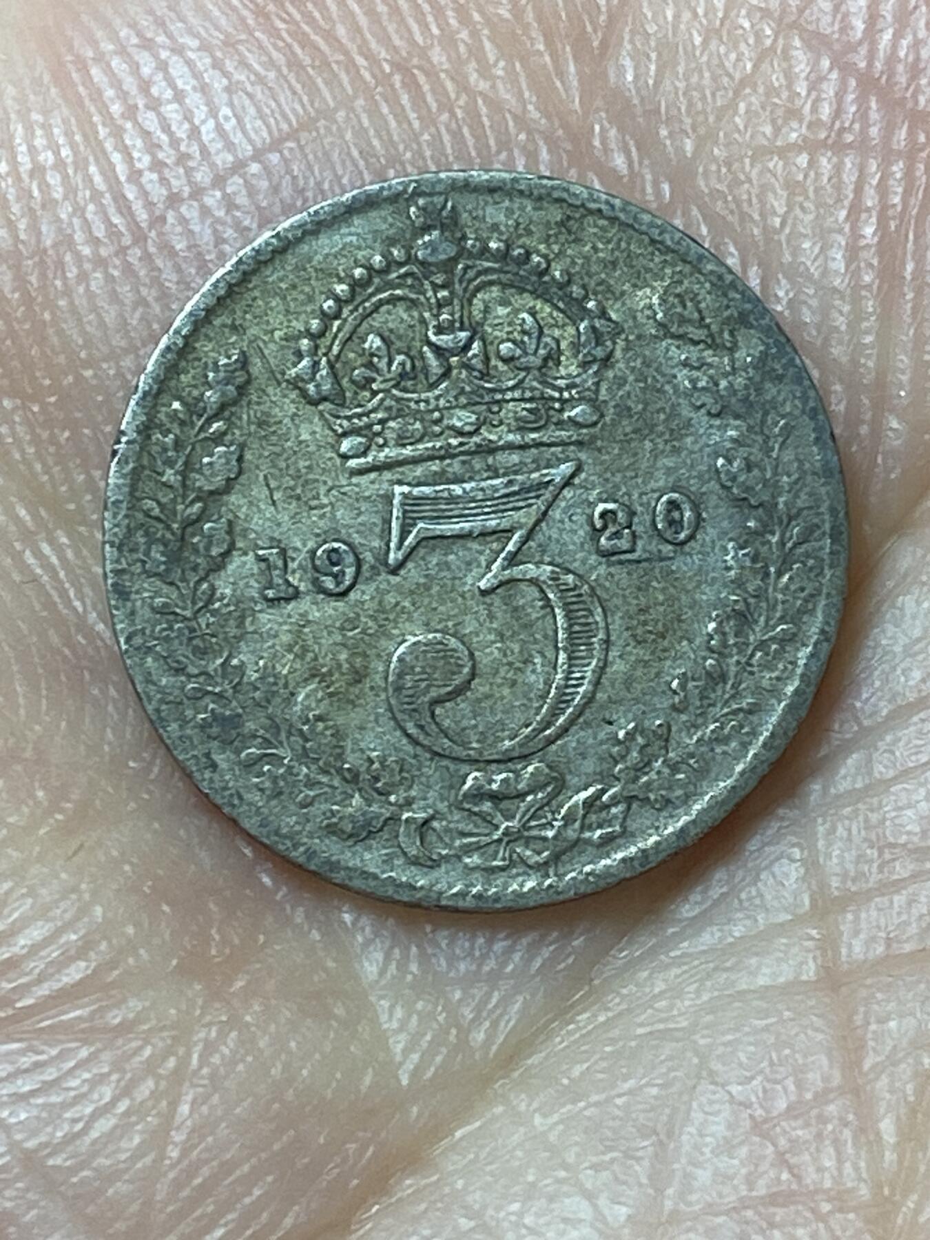 2026年第二十九场(总第一百九十八场）英国一线回流散币新年初九特拍场第一场(免佣金) 英国🇬🇧1920年3便士银币(乔治五世第二版首发年，500银)