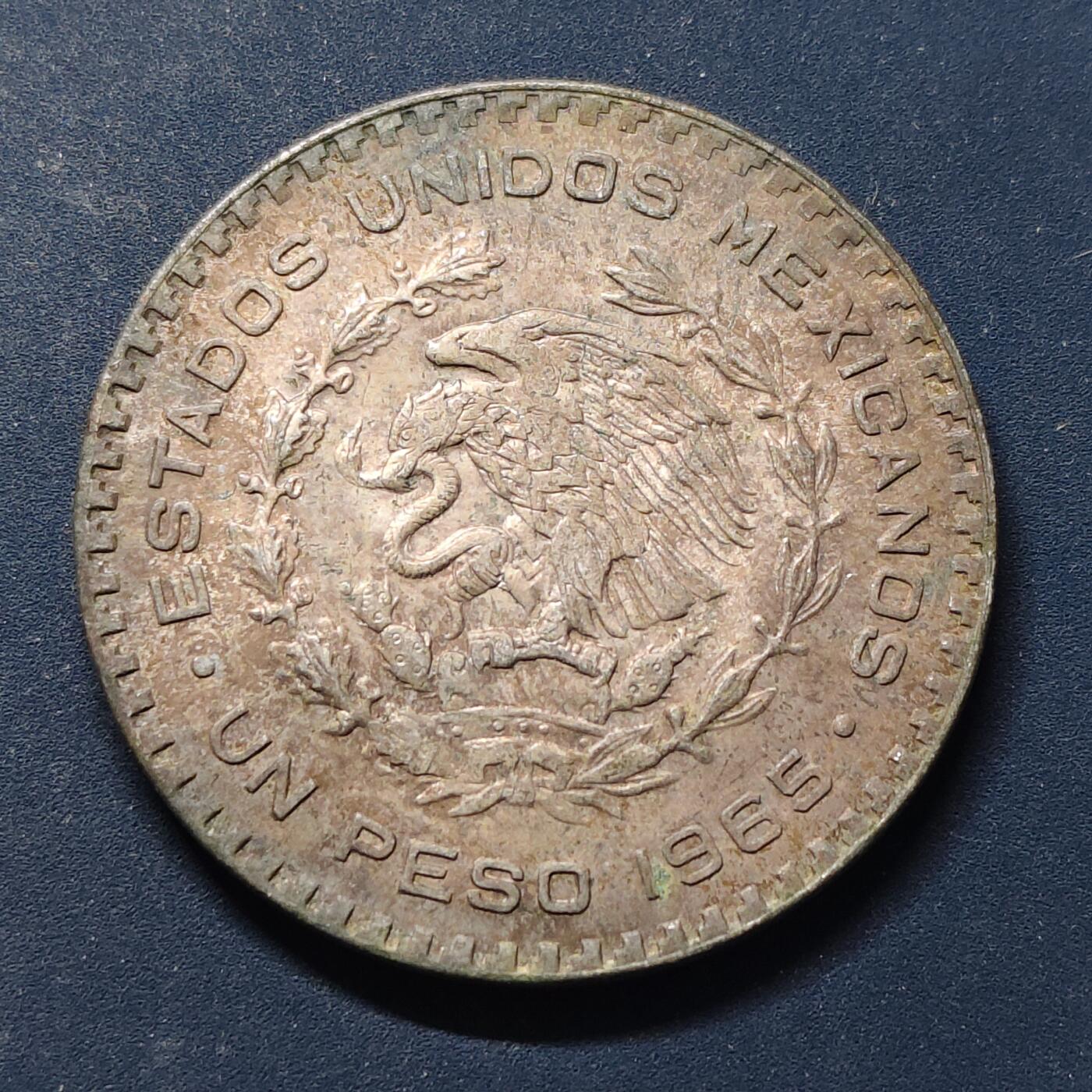 【全场包邮】纯粹捡漏拍504场-更新中 墨西哥1965年1比索莫洛雷斯低银币