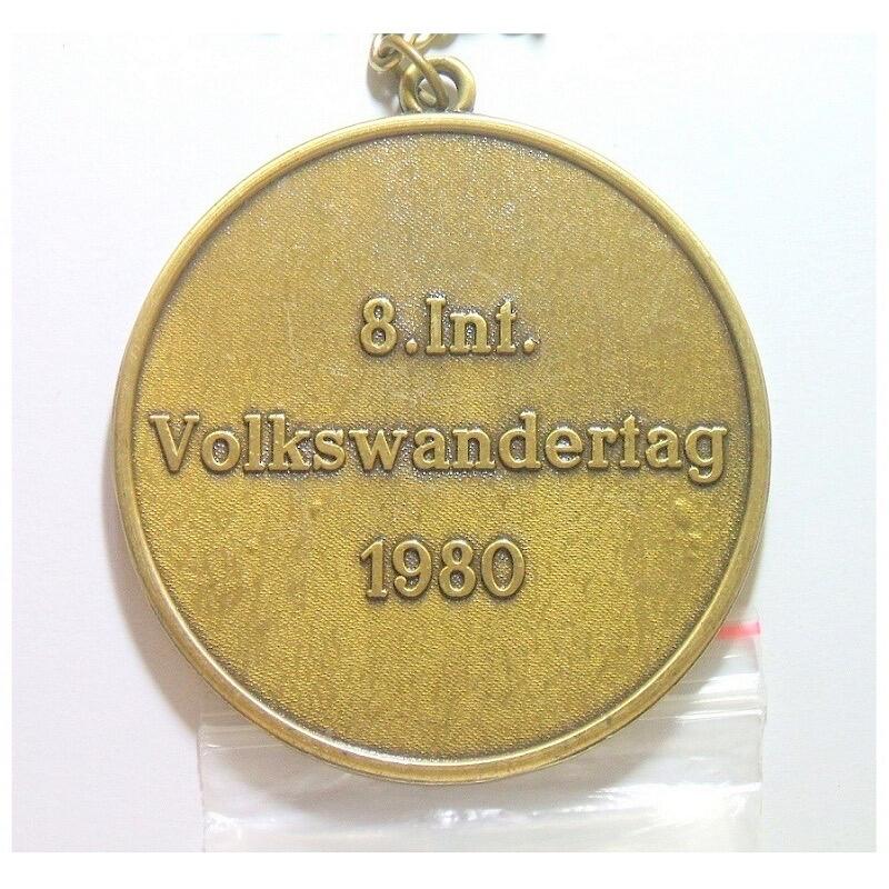 【艺术】德国艺术大章 女神站像高浮雕精制超大铜章 带铭牌+项链 60MM 62克