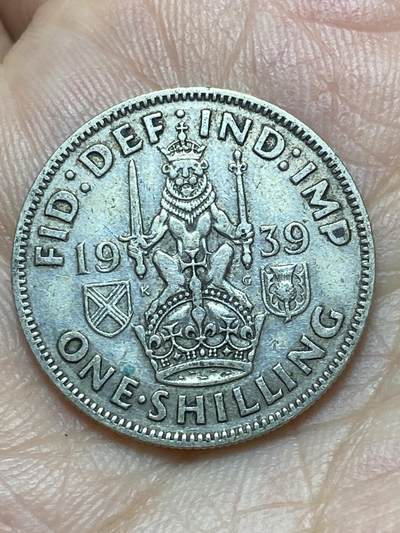 2026年第二十九场(总第一百九十八场）英国一线回流散币新年初九特拍场第一场(免佣金) - 英国🇬🇧1939年1先令银币(乔治六世第一版，苏格兰坐狮版，500银)