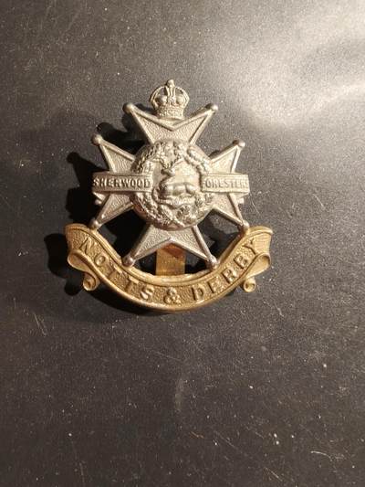 老王徽章第183期 - 英国诺茨&德比郡步兵团帽徽     一战时期