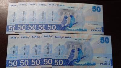 世界钱币～微拍第235期暨2026年第16期  数十款中低端货品10张批发成本价起拍 - 2025年赞比亚50元 全新绝品无47如图十张为一件