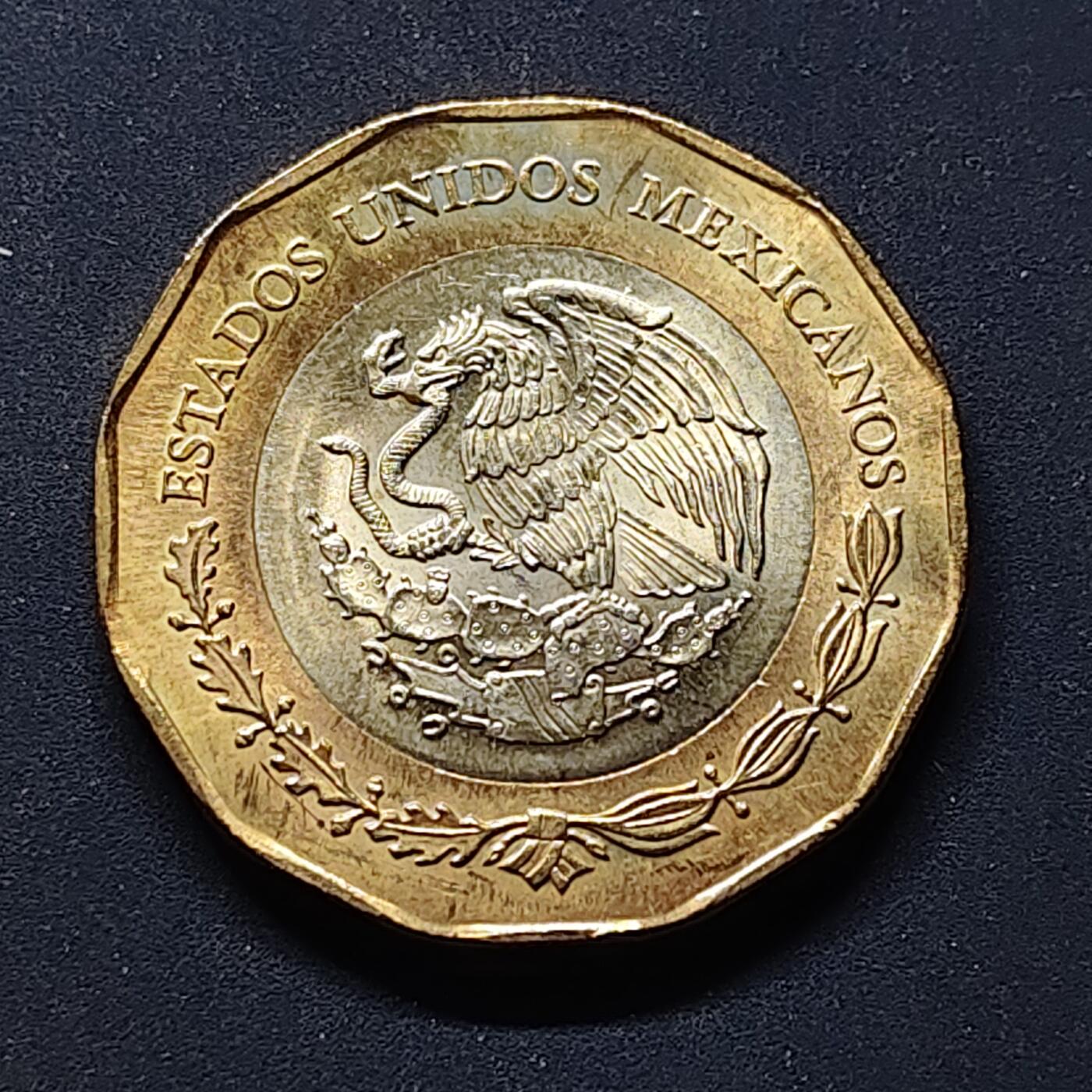 【全场包邮】纯粹捡漏拍504场-更新中 墨西哥2021年20比索墨西哥海军成立二百周年双色纪念币