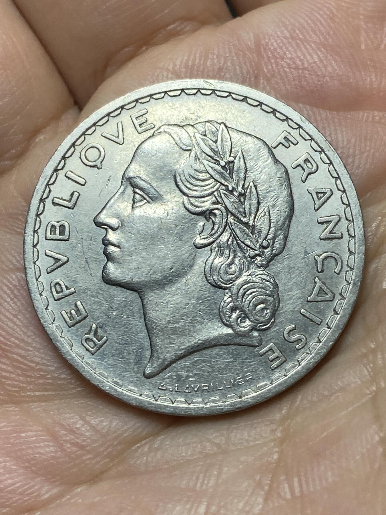 2026年第二十九场(总第一百九十八场）英国一线回流散币新年初九特拍场第一场(免佣金) 法兰西第三共和国1935年5法郎(纯镍材质版)