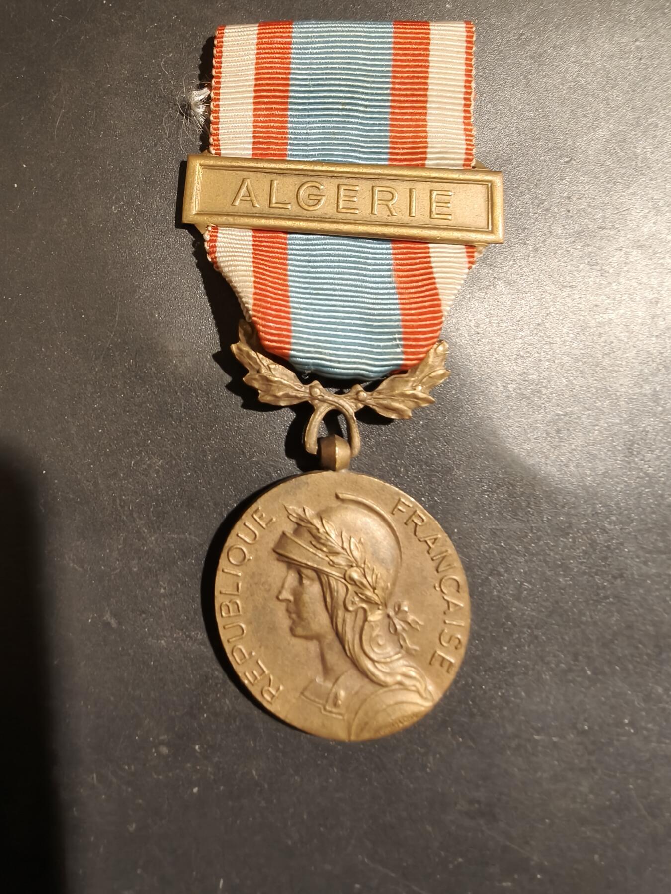 老王徽章第183期 法国北非安全行动战役奖章    阿尔及利亚勋条
