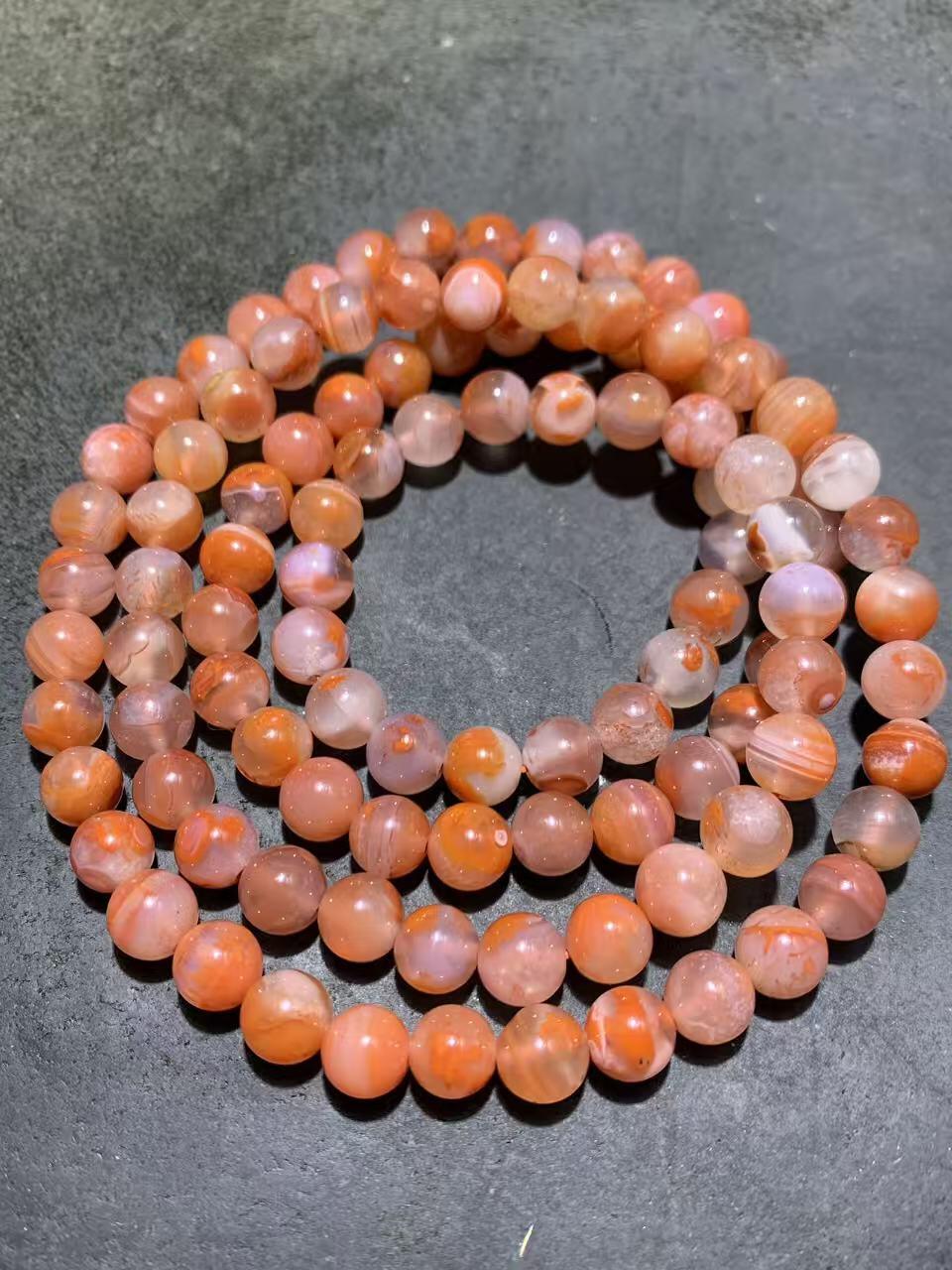 精美川料冰飘荔枝冻飘红南红玛瑙108手串一条，