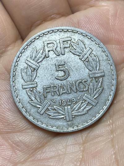 2026年第二十九场(总第一百九十八场）英国一线回流散币新年初九特拍场第一场(免佣金) - 法兰西第四共和国1949年5法郎(B标，博蒙莱罗热造)