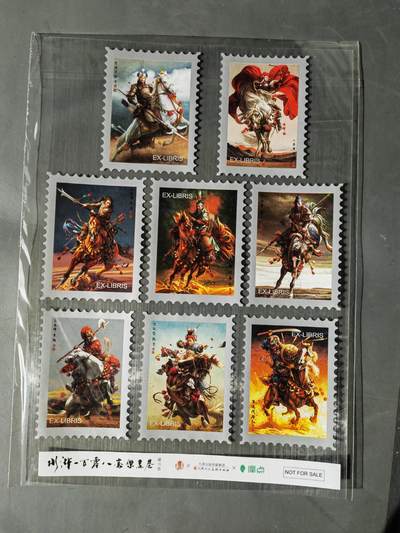 阳大大卡牌拍卖第101期（持续收拍品，周六晚上九点截拍，进群福利早知道） - 【藏书票】承匠 张墨一  水浒画集下册特典 八骠骑 藏书票一套