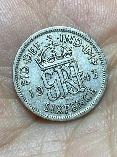 2026年第二十九场(总第一百九十八场）英国一线回流散币新年初九特拍场第一场(免佣金) - 英国🇬🇧1943年6便士银币(乔治六世第一版，500银)