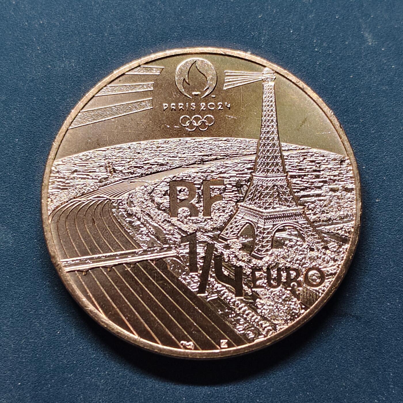 【全场包邮】纯粹捡漏拍504场-更新中 法国2021年1/4欧元巴黎奥运会游泳纪念币