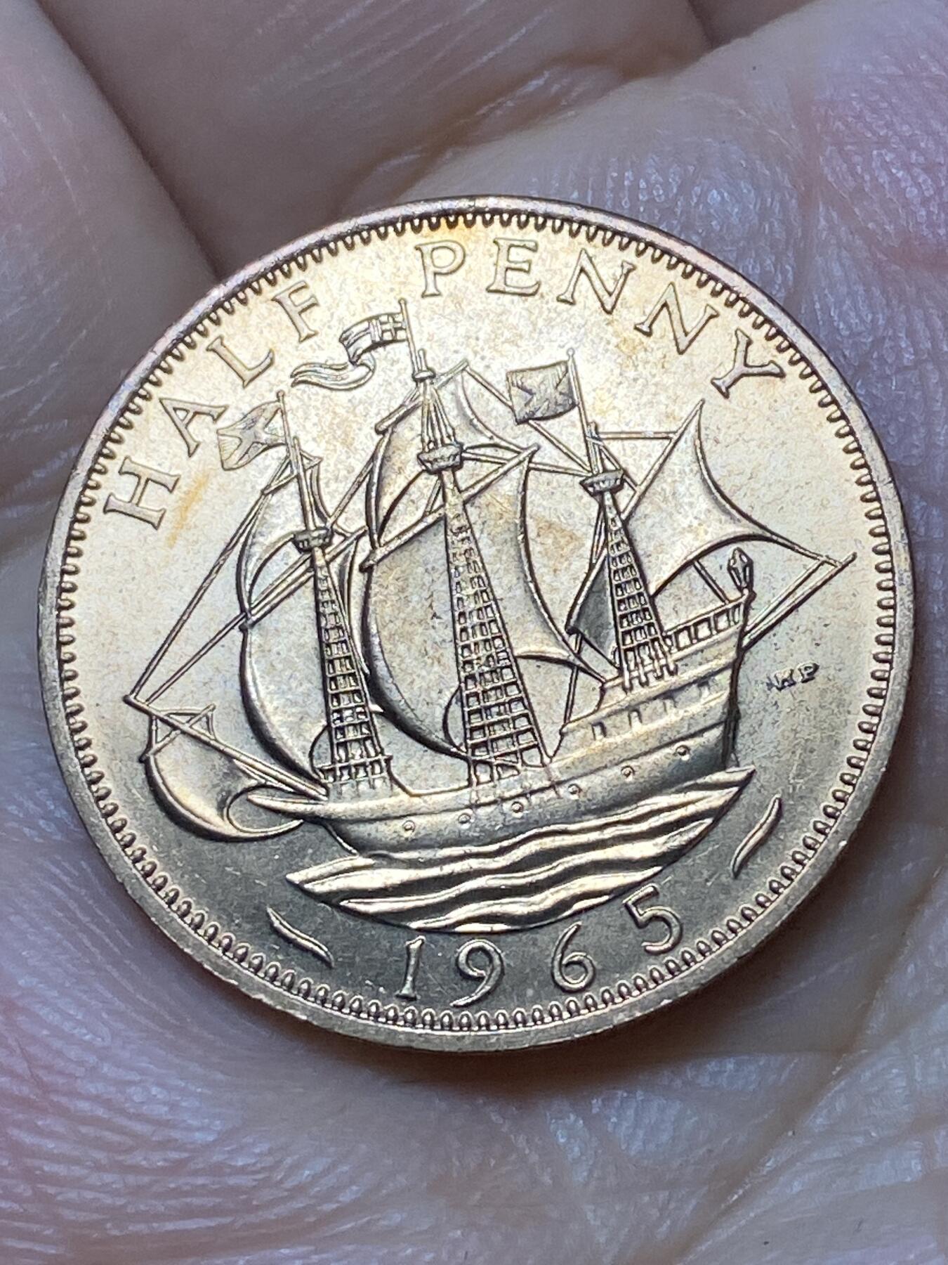 2026年第二十九场(总第一百九十八场）英国一线回流散币新年初九特拍场第一场(免佣金) 原光好品–英国🇬🇧1965年半便士(伊丽莎白二世青年桂冠第二版)