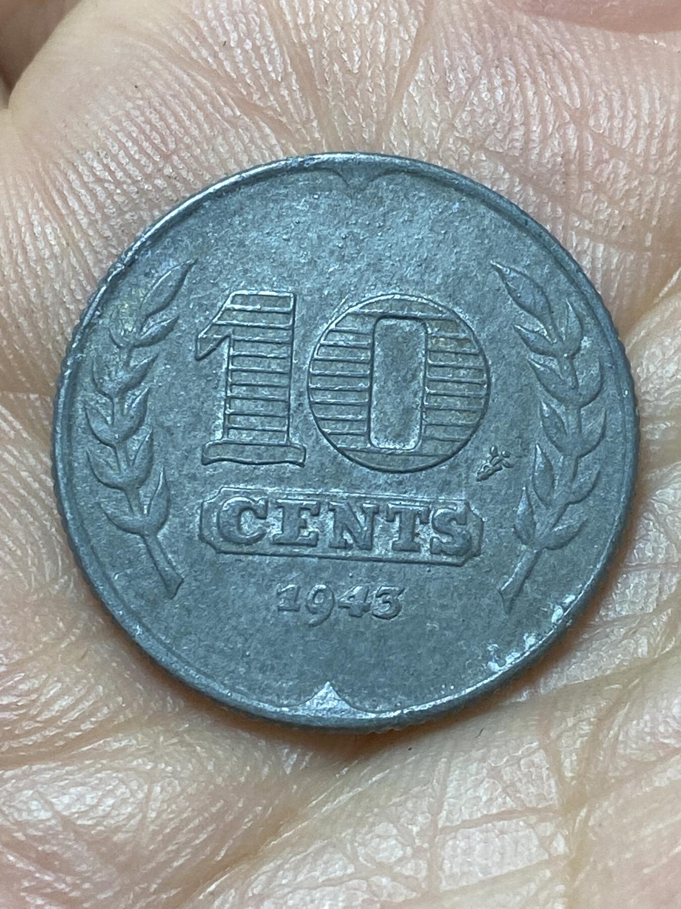 2026年第二十九场(总第一百九十八场）英国一线回流散币新年初九特拍场第一场(免佣金) 荷兰1943年10分(二战德国占领时期)