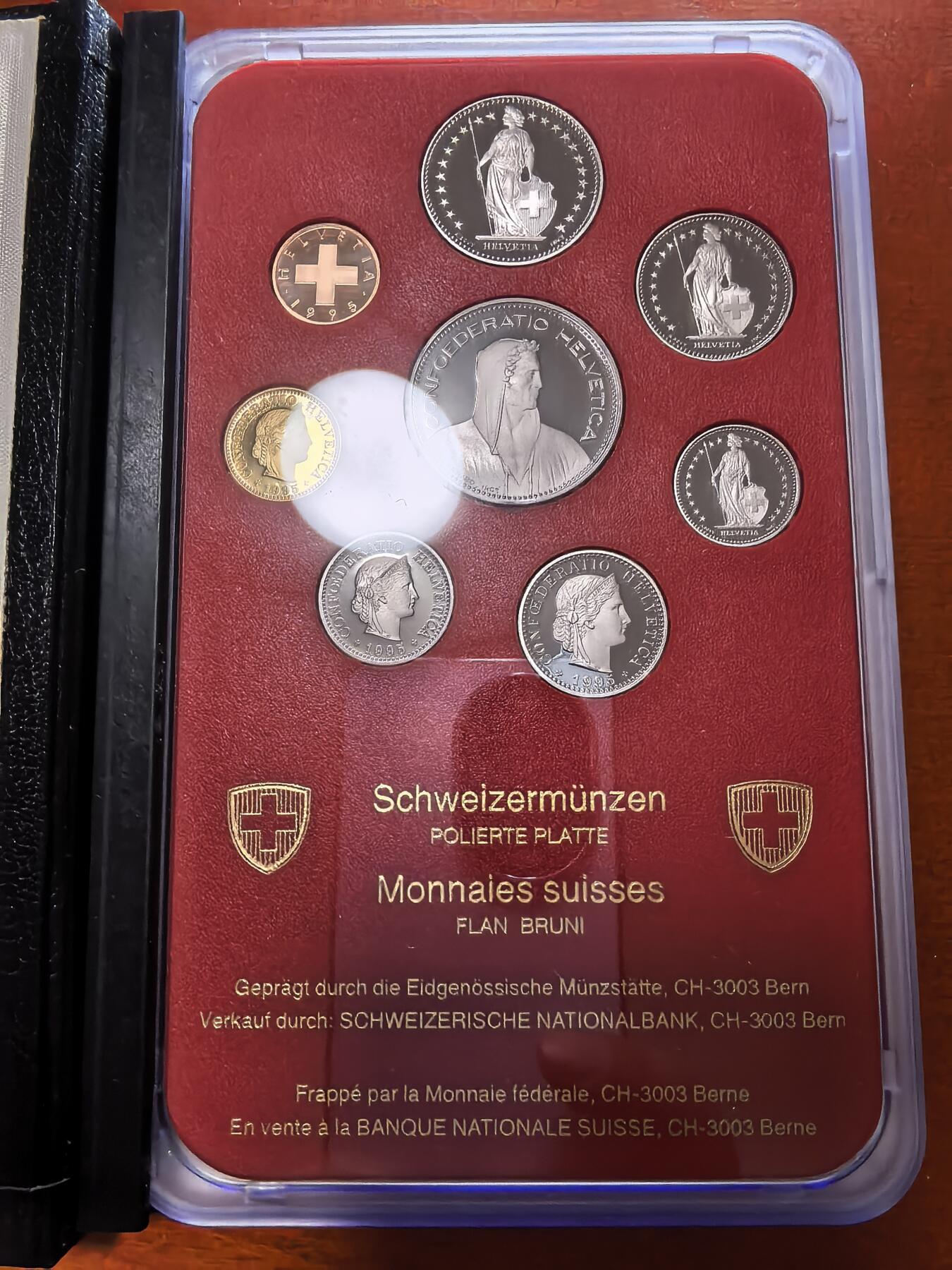 长老汇马年精选第二场拍卖 1995瑞士精制币8枚套，盒证全