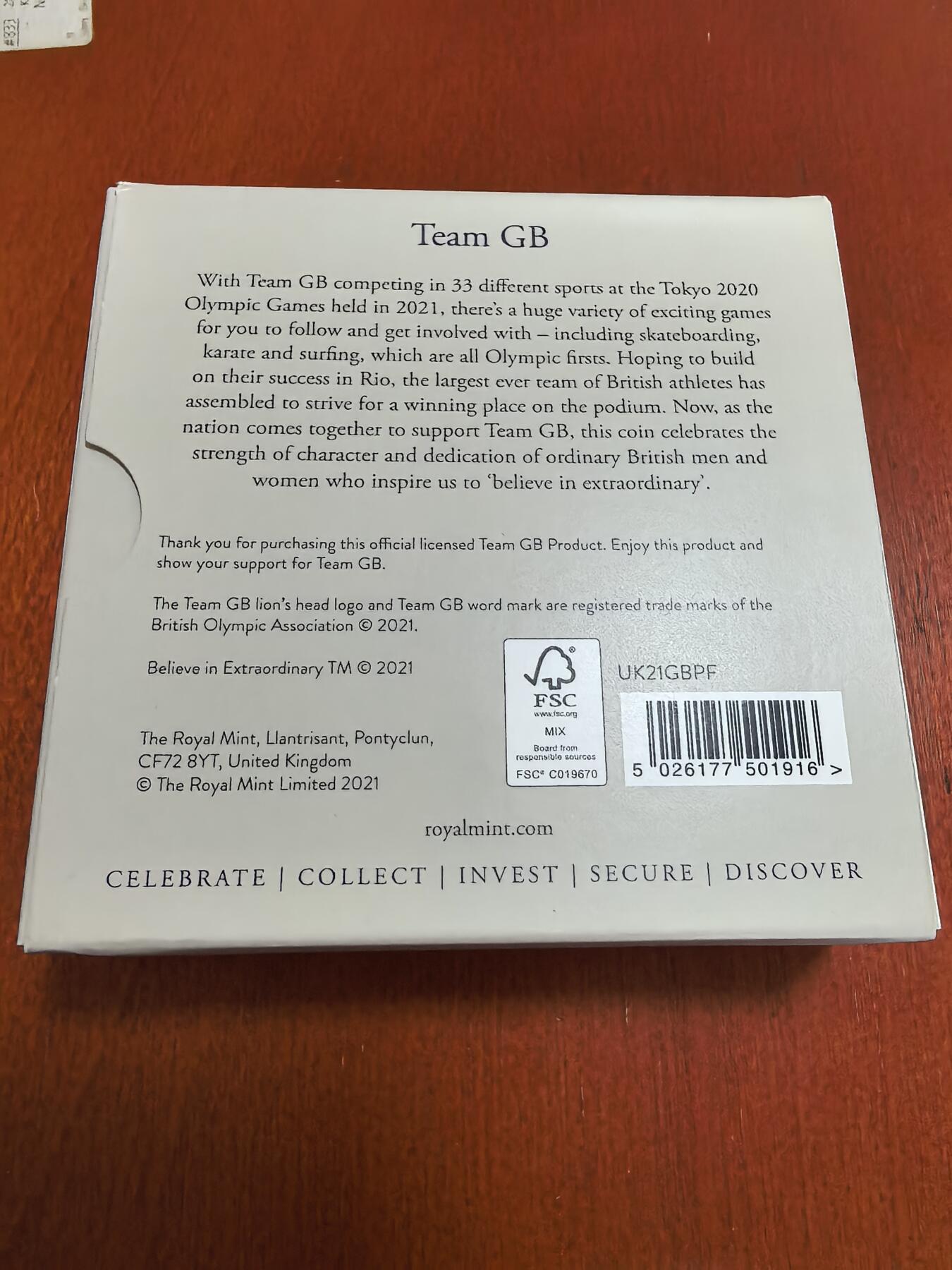 长老汇马年精选第二场拍卖 2021英国东京奥运会50便士七边形彩色精制银币，16克925银，盒证全，1500枚，稀少