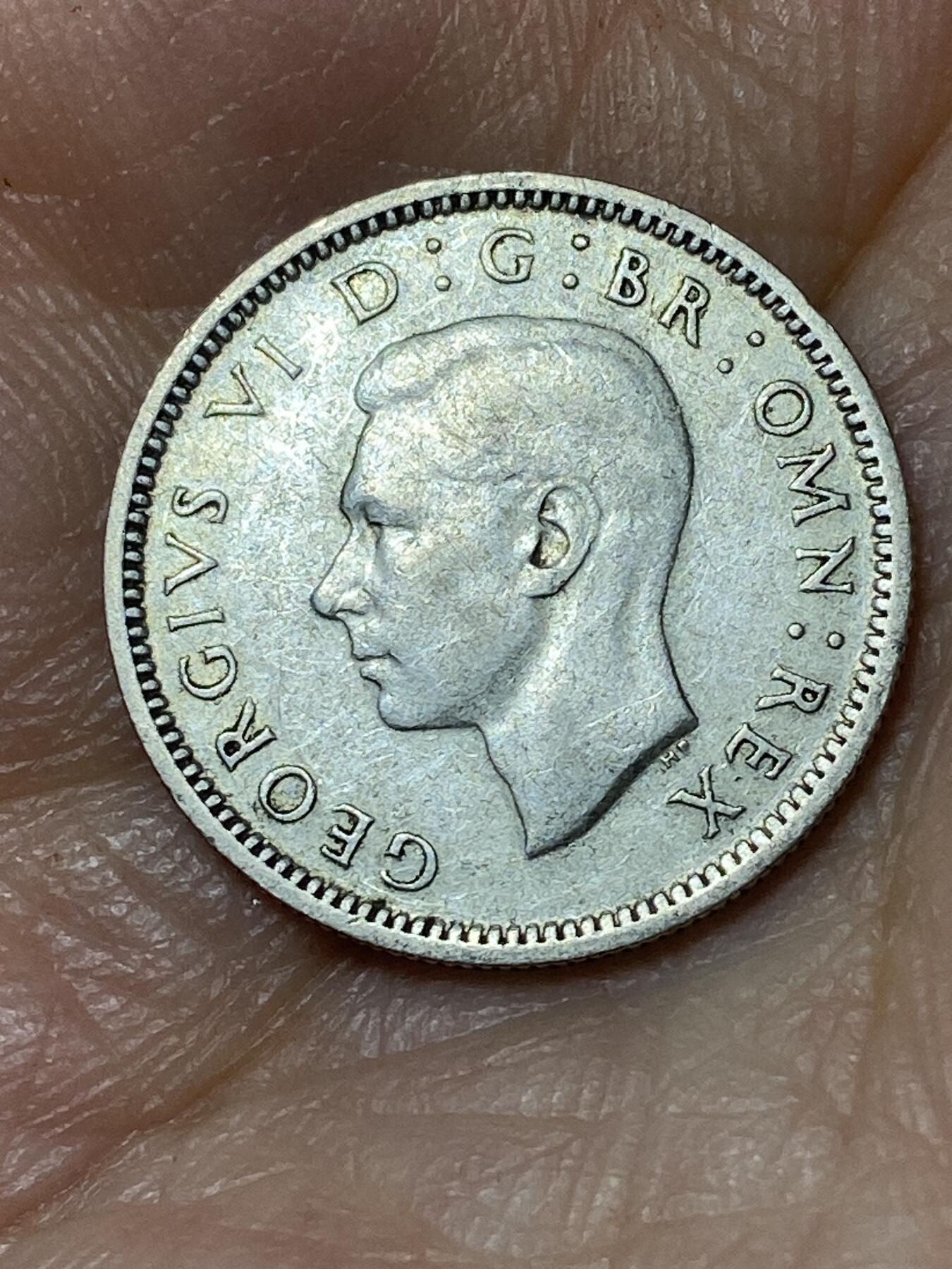 2026年第三十场(总第一百九十九场）英国一线回流散币特拍第二场(免佣金) 英国🇬🇧1944年6便士银币(乔治六世第一版，500银)