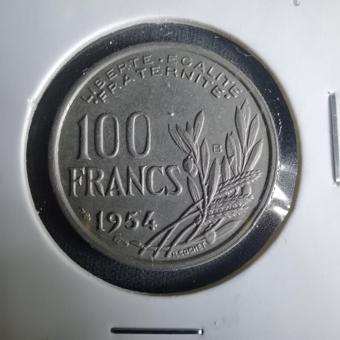 沼泽如烟--第1001场 法国1954年100法郎