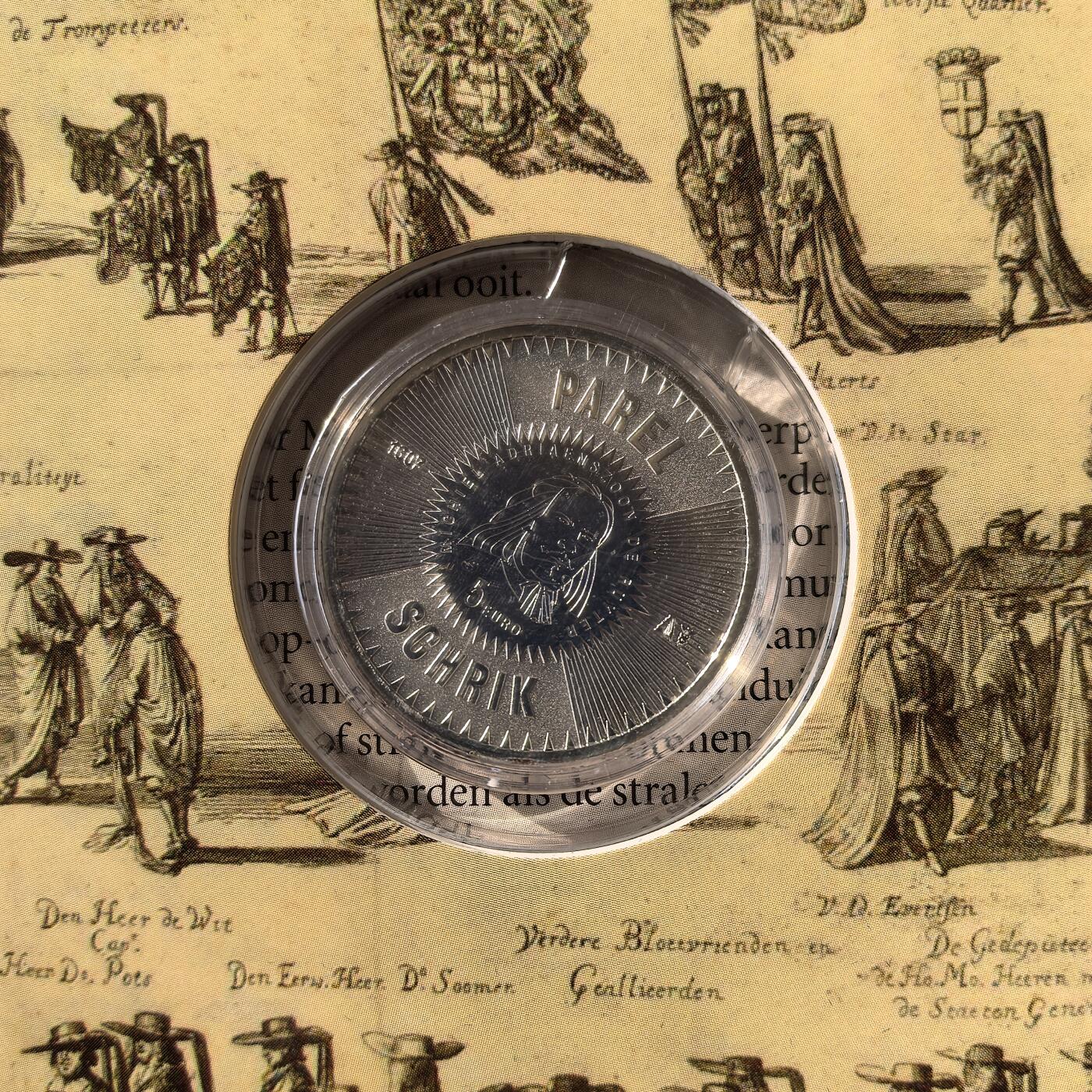 道一币馆币章第一百六十六场 原包装 荷兰2007年海军上将鲁伊特诞辰400周年5欧元精制银币