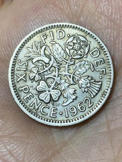 2026年第三十场(总第一百九十九场）英国一线回流散币特拍第二场(免佣金) - 英国🇬🇧1962年6便士(伊丽莎白二世青年桂冠第二版)