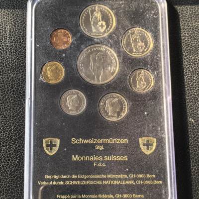 道一币馆币章第一百六十六场 - 原盒 瑞士1985年精制套币八枚 盒子有划痕 币完好