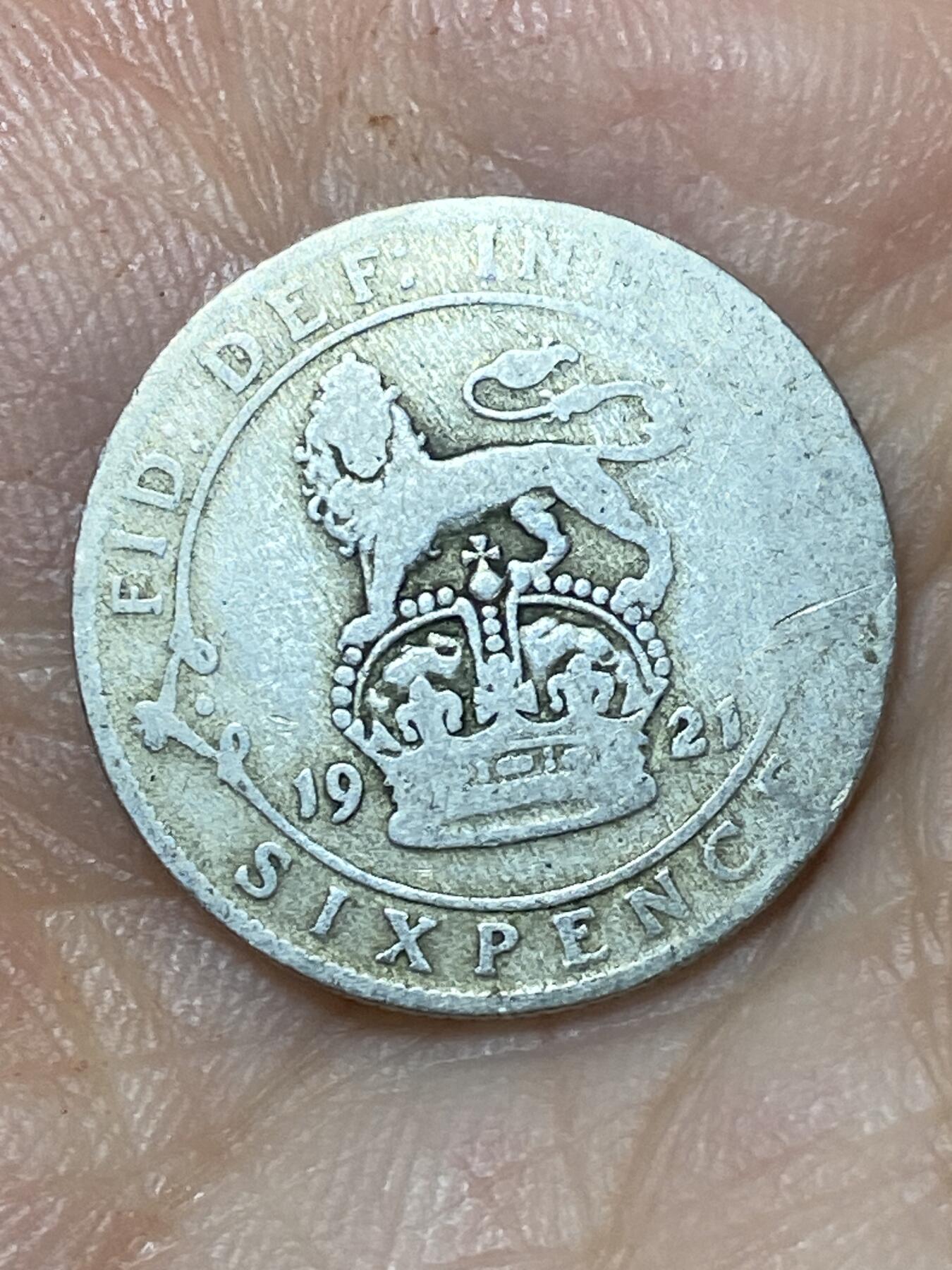 2026年第三十场(总第一百九十九场）英国一线回流散币特拍第二场(免佣金) 英国🇬🇧1921年6便士银币(乔治五世第二版，500银)