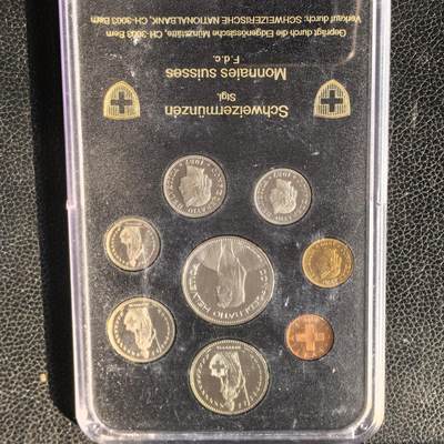道一币馆币章第一百六十六场 - 原盒 瑞士1987年精制套币八枚 盒子有划痕 币完好