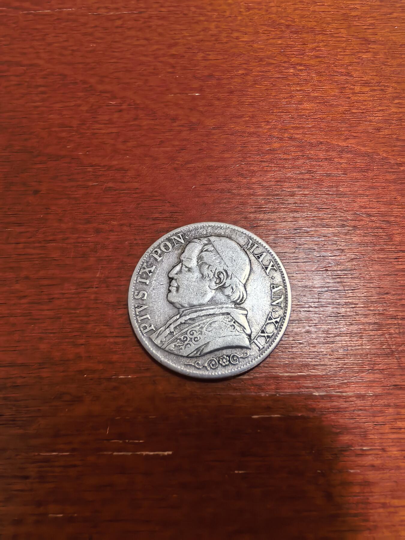 长老汇马年精选第二场拍卖 1867意大利教皇国1里拉银币