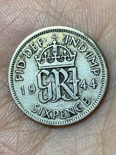 2026年第三十场(总第一百九十九场）英国一线回流散币特拍第二场(免佣金) - 英国🇬🇧1944年6便士银币(乔治六世第一版，500银)