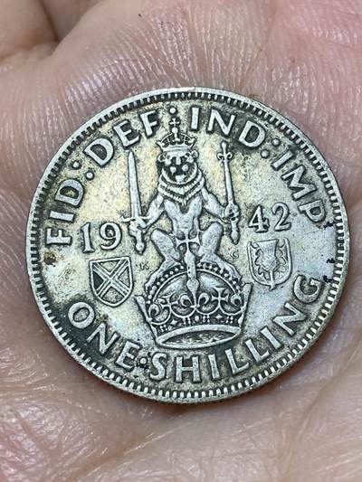 2026年第三十场(总第一百九十九场）英国一线回流散币新春特拍第二场(免佣金) - 英国🇬🇧1942年1先令银币(乔治六世第一版，苏格兰坐狮版，500银)